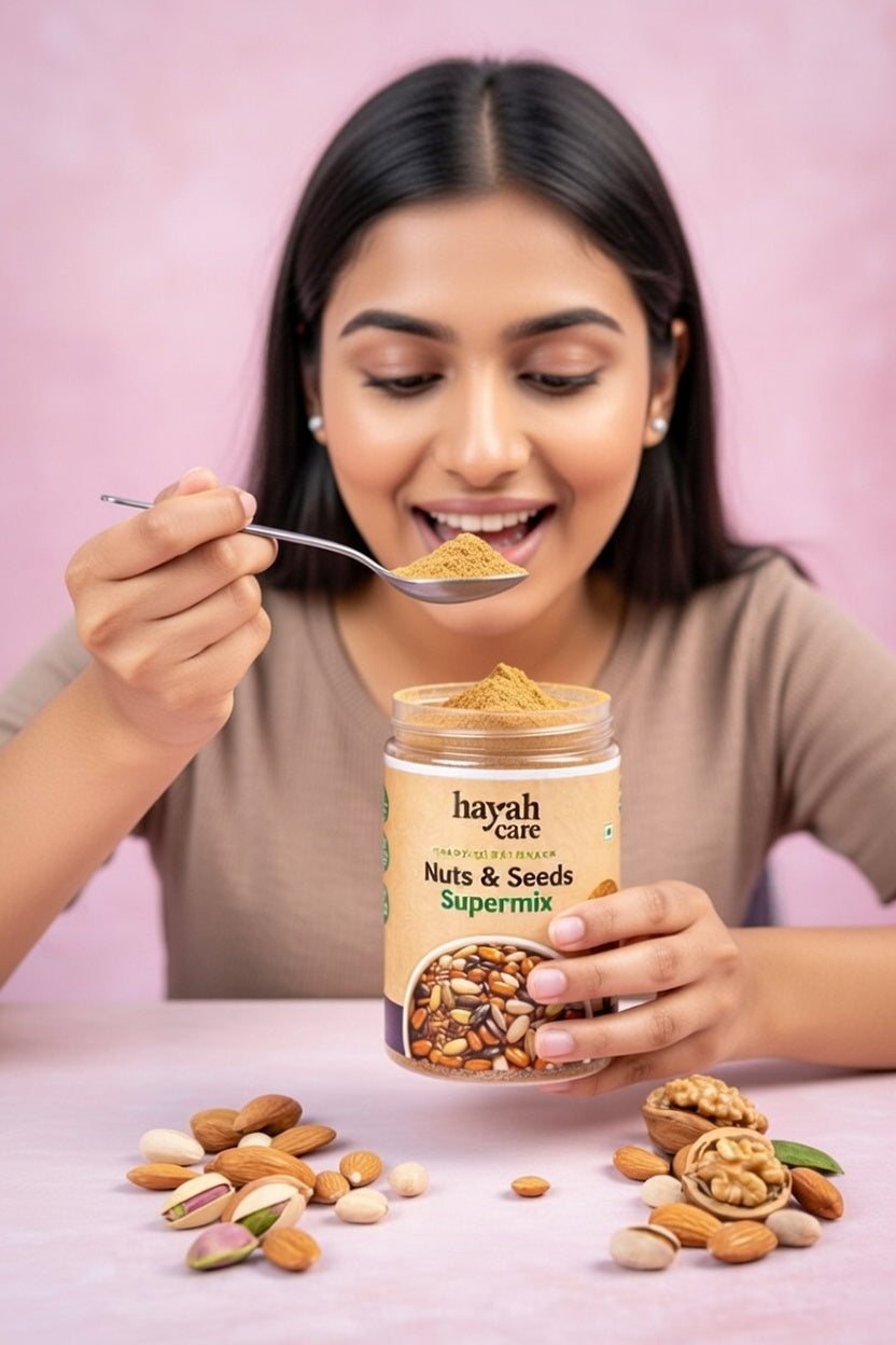 Hayah Care Nuts & Seeds Supermix, a ready-to-eat snack.