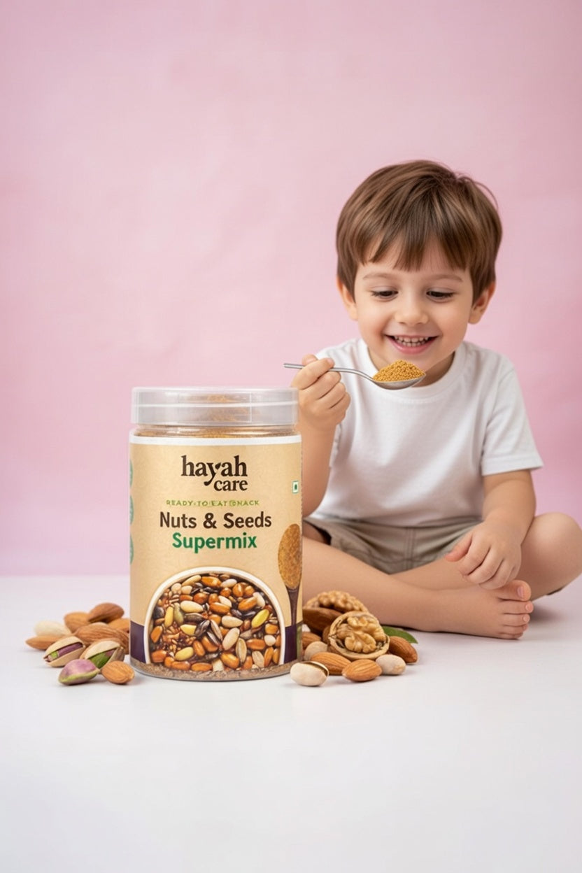 Hayah Care Nuts & Seeds Supermix, a ready-to-eat snack.