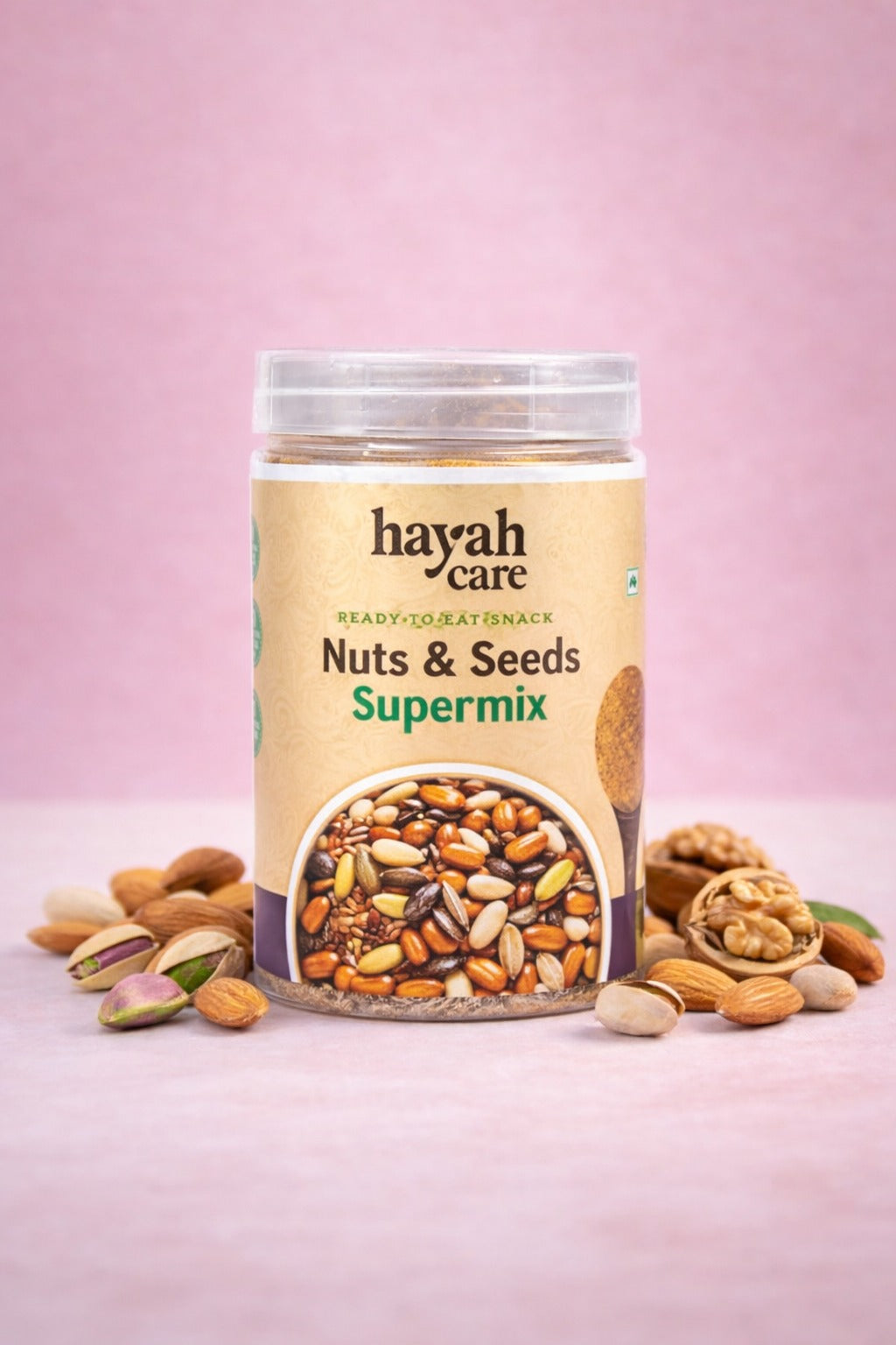 Hayah Care Nuts & Seeds Supermix, a ready-to-eat snack.
