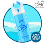 Godrej aer Spray | Room Freshener for Home & Office - Cool Aqua (200 ml) | Long-Lasting Fragrance