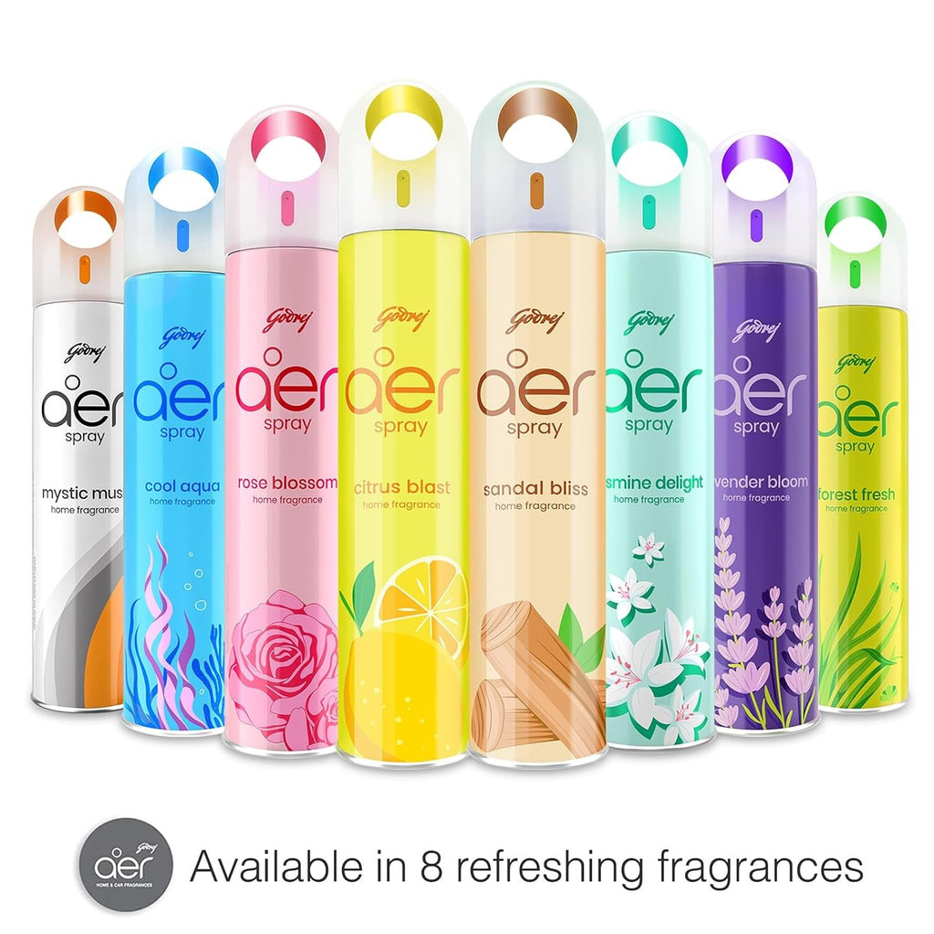 Godrej aer Spray | Room Freshener for Home & Office - Cool Aqua (200 ml) | Long-Lasting Fragrance