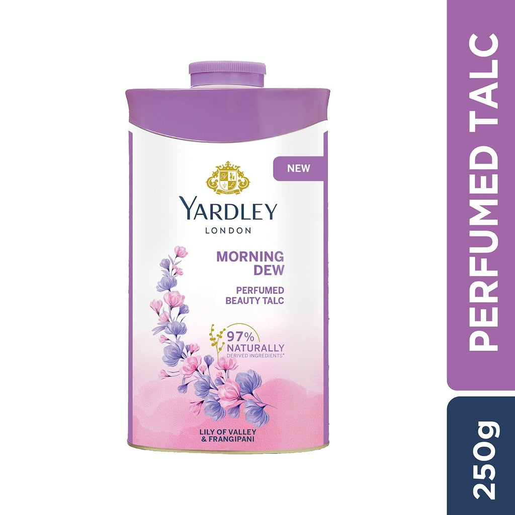 Yardley London Morning Dew Perfumed Talcum powder ,Perfumed body talc, Long-lasting body fragrance powder ,Talc body powder for freshness ,Everyday body talcum