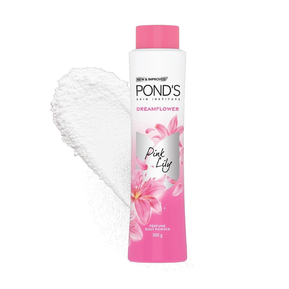 POND'S Dream flower Floral Perfumed Powder, Long-Lasting Fragrance of Pink Lily| 300g,floral fragrance  pink lily scent ,long-lasting freshness ,
