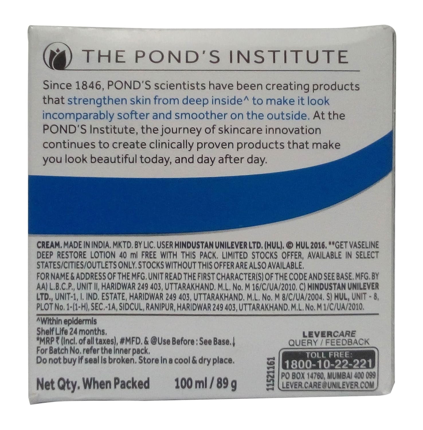 POND'S Moisturizing Cold Cream - 100ml Promo Pack,Ponds Cold Cream 100ml, Ponds Moisturising Cream, Cold Cream for Dry Skin, Winter Moisturizer