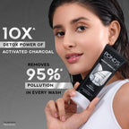 POND'S Pure Detox Face Wash 100 g|| Daily Exfoliating & Brightening Cleanser|| Deep Cleans Oily Skin - With Activated Charcoal for Fresh|| Glowing Skin