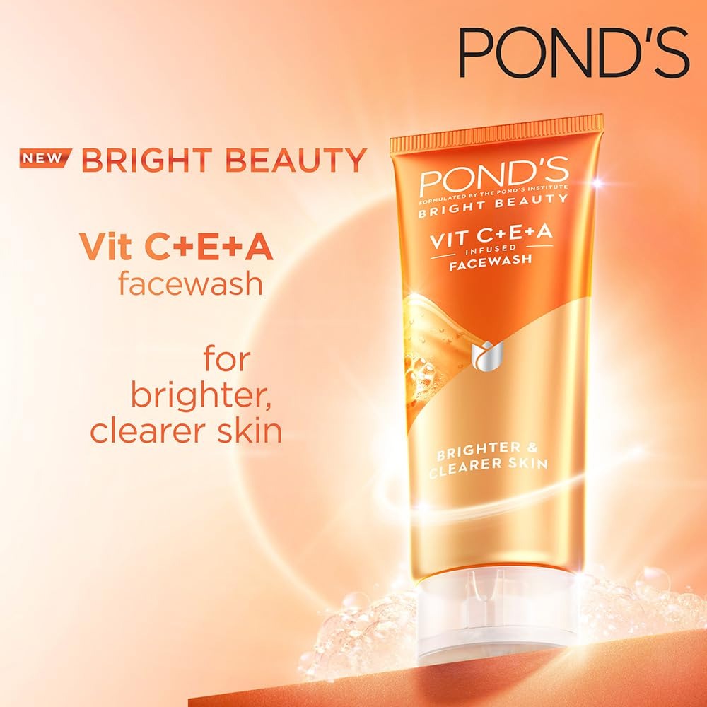 POND'S Bright Beauty Vit C+E+A Gel Face Wash 100ml,Ponds Bright Beauty face wash, vitamin C face wash, vitamin E face wash, vitamin A face wash, gel face wash