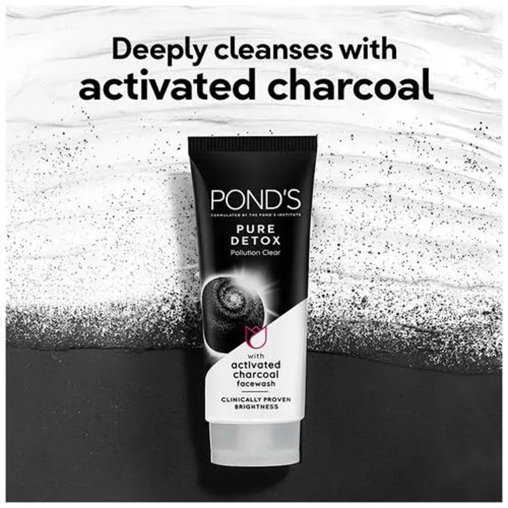 Pond's Pure White Deep Cleansing Facial Foam, 50 g,Pond's Facial Foam, Pure White Face Wash, Deep Cleansing Foam, Dirt & Oil Remover, Skin Brightening Cleanser