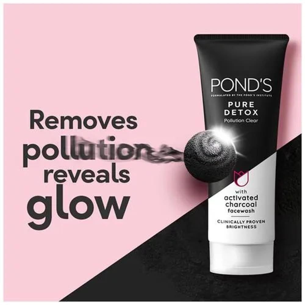 Pond's Pure White Deep Cleansing Facial Foam, 50 g,Pond's Facial Foam, Pure White Face Wash, Deep Cleansing Foam, Dirt & Oil Remover, Skin Brightening Cleanser