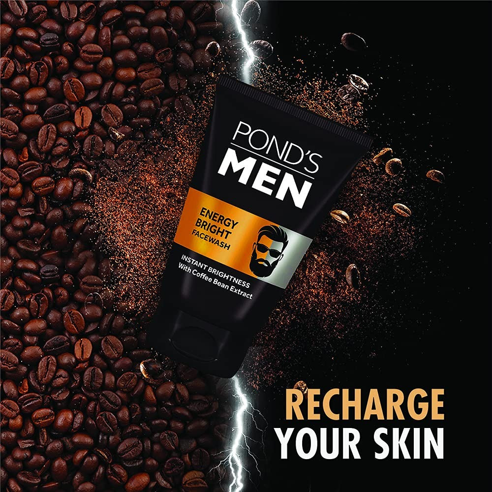 Pond's Men Energy Bright Anti-Dullness Facewash With Coffee Bean|| 50 g