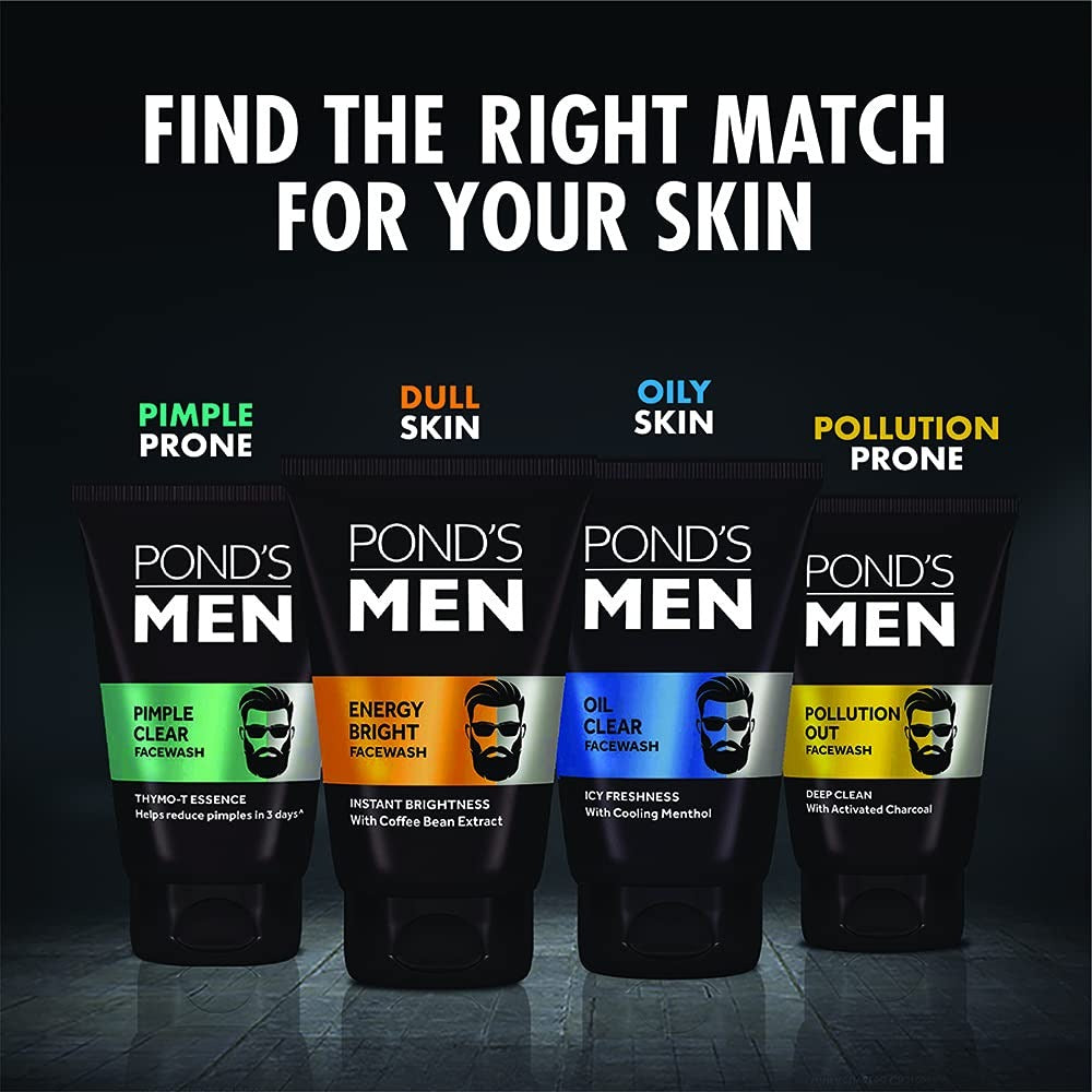 Pond's Men Energy Bright Anti-Dullness Facewash With Coffee Bean|| 50 g