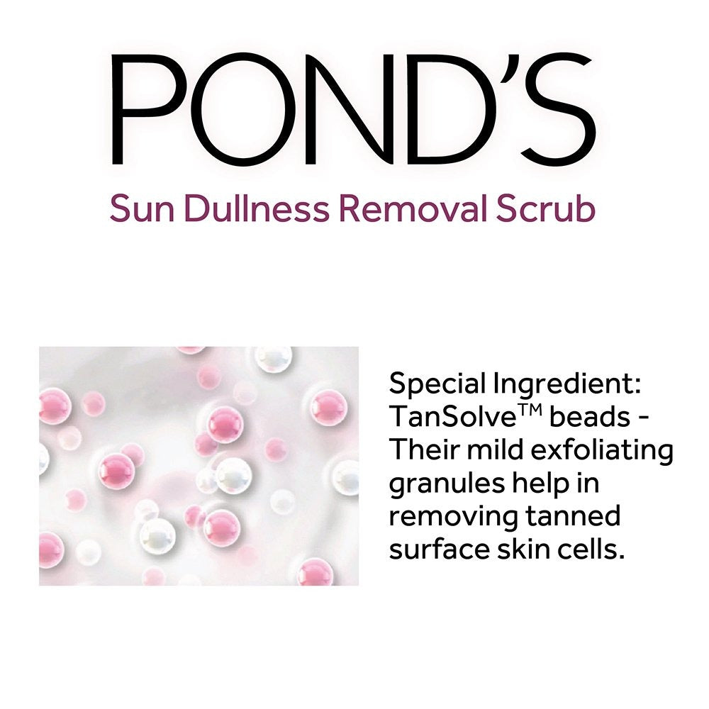 POND'S Bright Beauty Face Scrub, Deep Clean But Mild On Skin, Exfoliate, Remove Blackheads & Sun Tan, Gel Scrub, Bright Glowing Skin, 100 g,POND’S Face Scrub