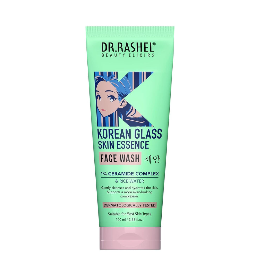 DR.RASHEL Korean Face Wash | With Rice Water & 1% Ceramide Complex | Brightening | Hydrating | Gentle Cleanser For All Skin Types | 100ml