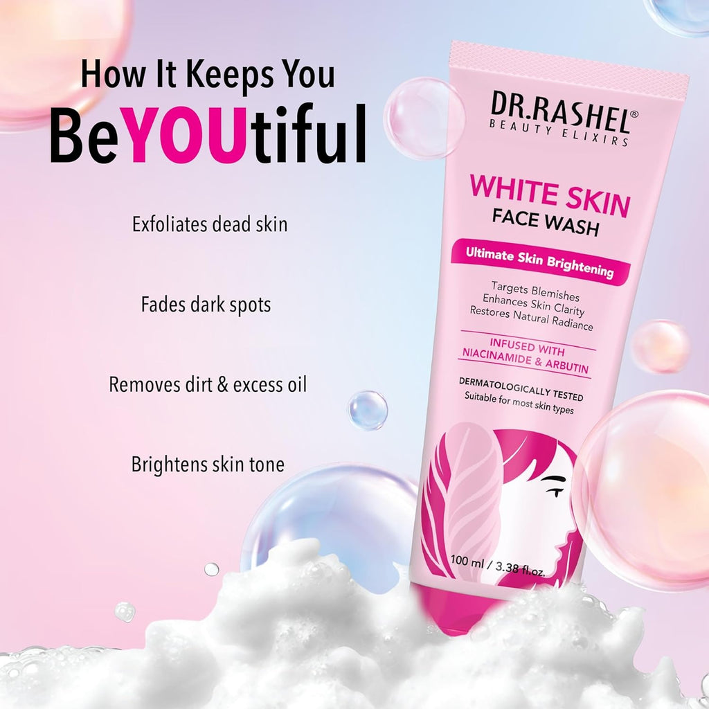 DR.RASHEL White Skin Face wash Natural Extracts White Skin Facewash Deep cleansing and skin brightening for oily and dry skin -100 ML