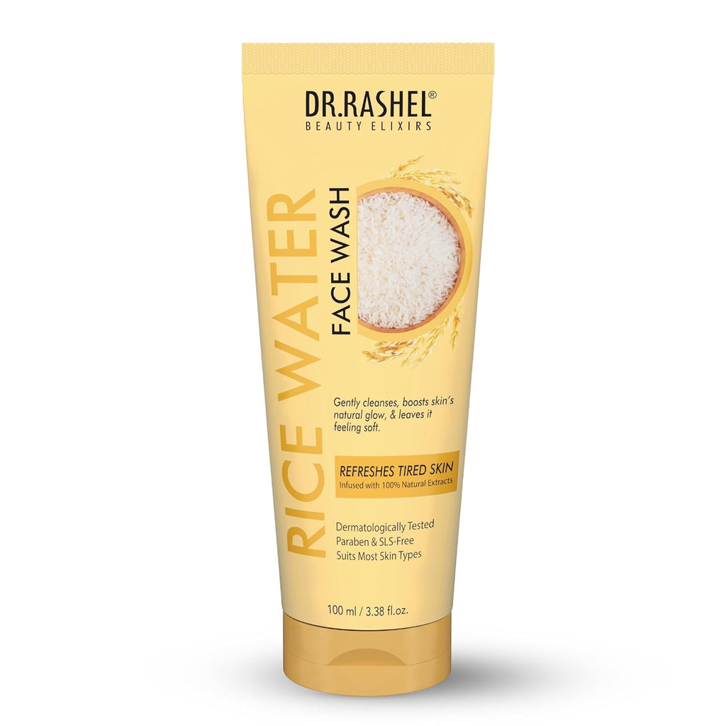Dr. Rashel Rice Water Face Wash, 100 ml, Gentle Cleanser for Tired Skin, Paraben-Free