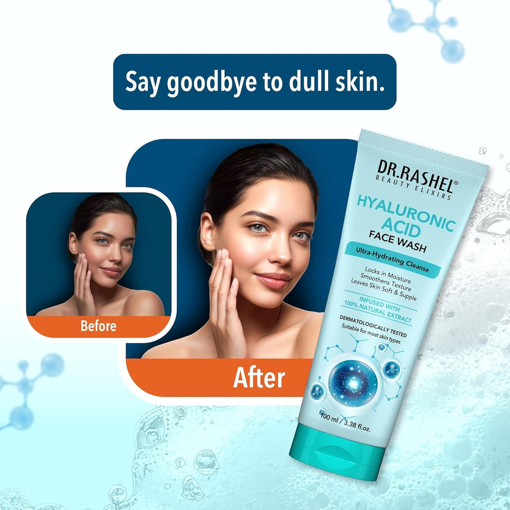 DR.RASHEL Hyaluronic Acid Face Wash For Men & Women Concentrate for Deep Cleansing & Clove Purifying Face Wash With Natural Ingredients Suitable For All Skin