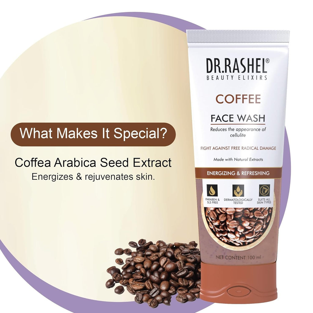 DR.RASHEL Coffee Face Wash For Men & Women Concentrate for Deep Cleansing & Clove Purifying With Active Coffee Beans Crushed And Natural Ingredients