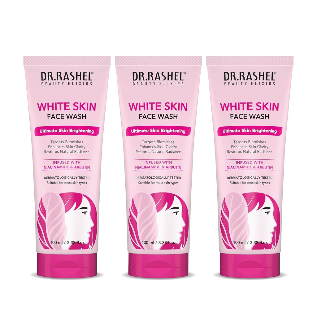 DR.RASHEL White Skin Face wash Natural Extracts White Skin Facewash Deep cleansing and skin brightening for oily and dry skin | 100ml Each | Pack of 3