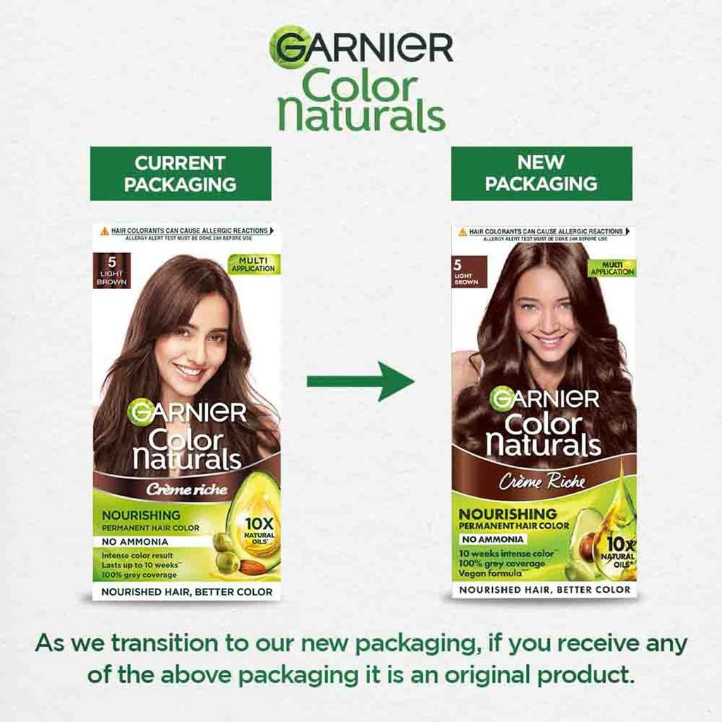 Garnier, Hair Colouring Creme, Long-lasting Colour, Smoothness & Shine, Color Naturals, Shade: 7.3 Golden Brown, 55ml + 50g