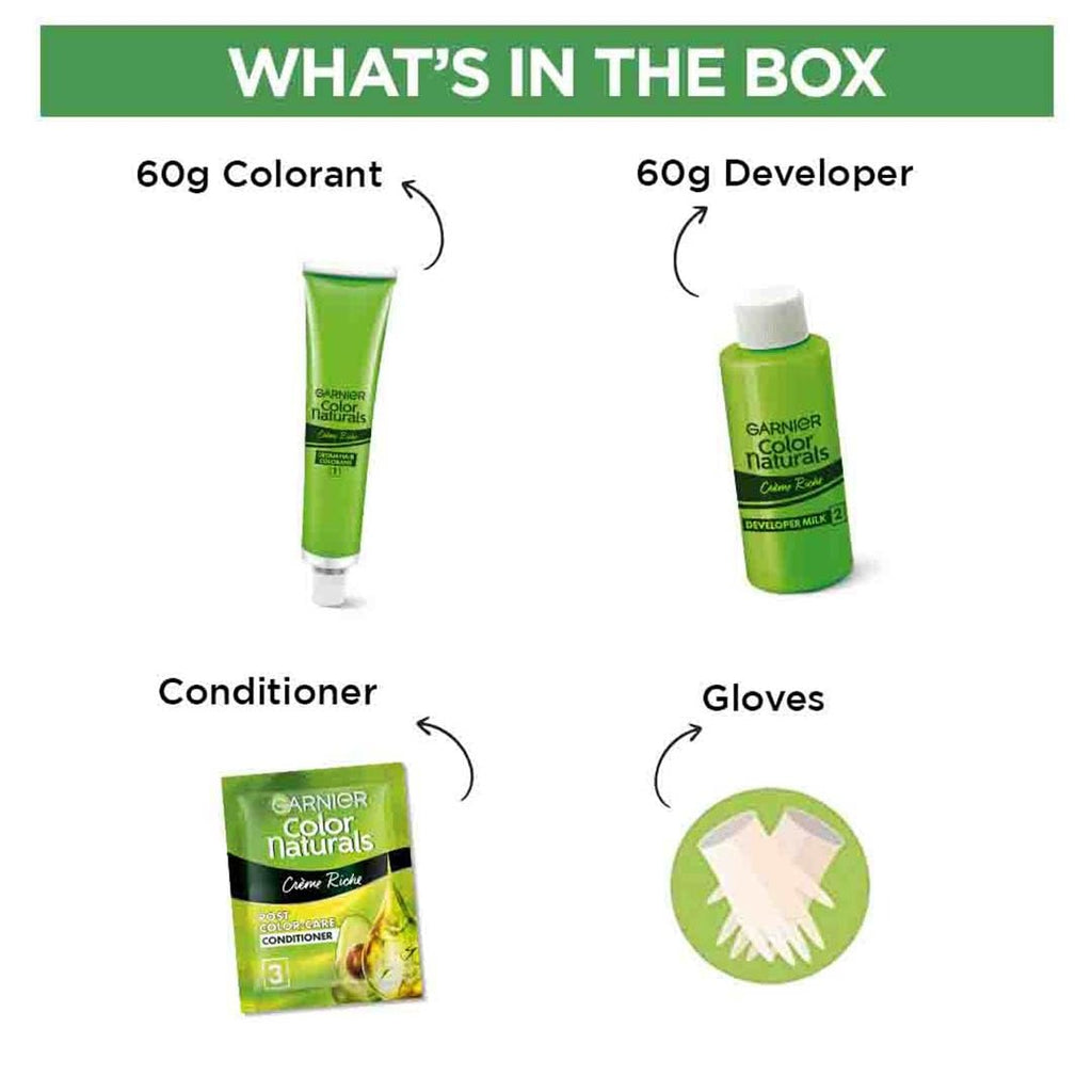 Garnier, Hair Colouring Creme, Long-lasting Colour, Smoothness & Shine, Color Naturals, Shade: 7.3 Golden Brown, 55ml + 50g