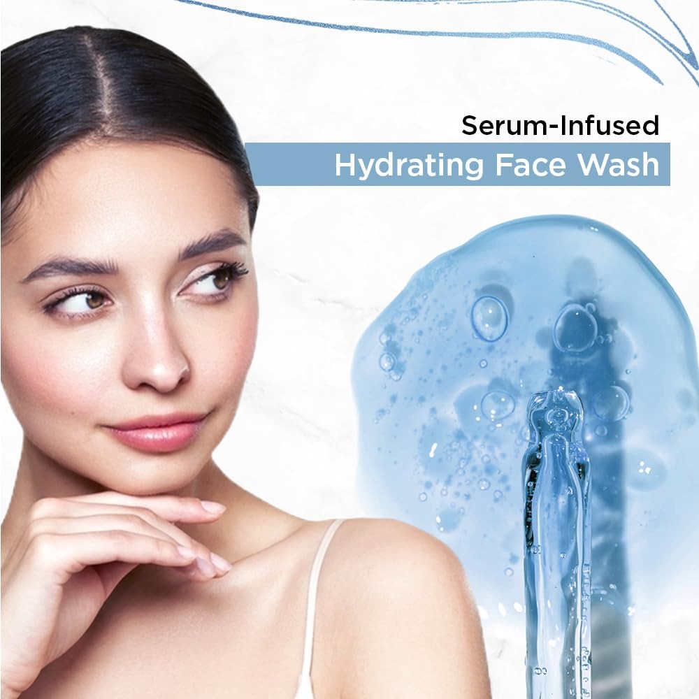 Streax Hydrate & Shine Skin Hydrating Face Wash Cleanser, 100 ml | 4% Hyaluronic & Glutathione Serum Complex | Instant Glow, Glass Skin Finish | For Man & Woman