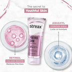 Streax Youthful Shine Anti Ageing Face Wash Cleanser, 100 ml | 4% Aquaxyl & Retinol Serum Complex | Gentle Cleanser For Fine Lines & Wrinkles | Anti-Ageing