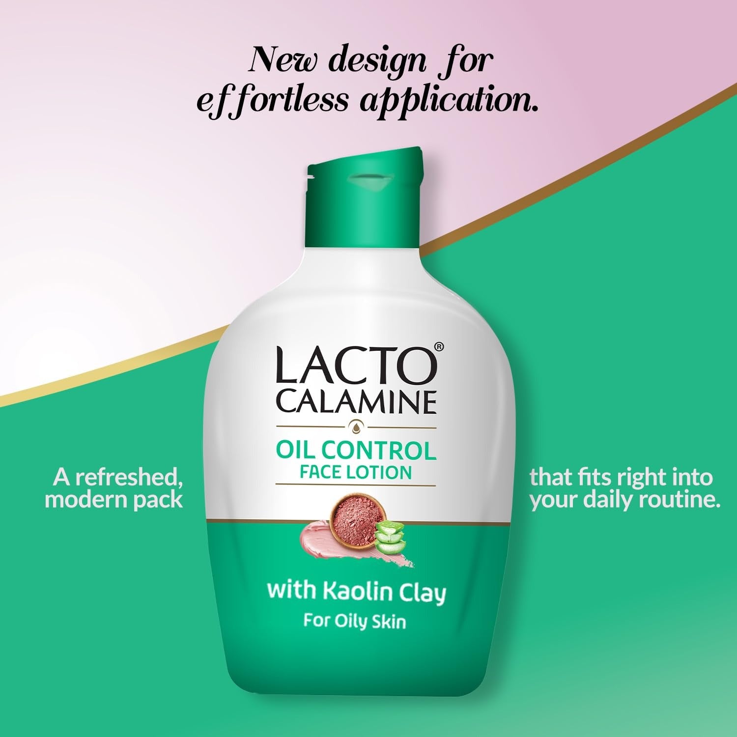 Lacto Calamine Face Lotion | 120ml | Daily Moisturizer For Face - Combination To Normal Skin | Kaolin Clay & Aloe Vera | Abosrbs Excess Oil | Fights Pimples