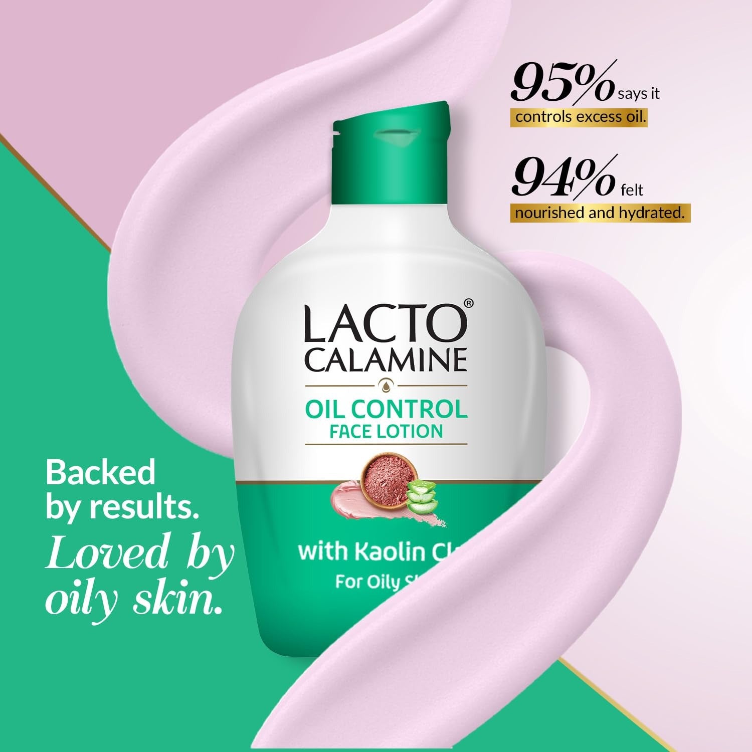 Lacto Calamine Face Lotion | 120ml | Daily Moisturizer For Face - Combination To Normal Skin | Kaolin Clay & Aloe Vera | Abosrbs Excess Oil | Fights Pimples