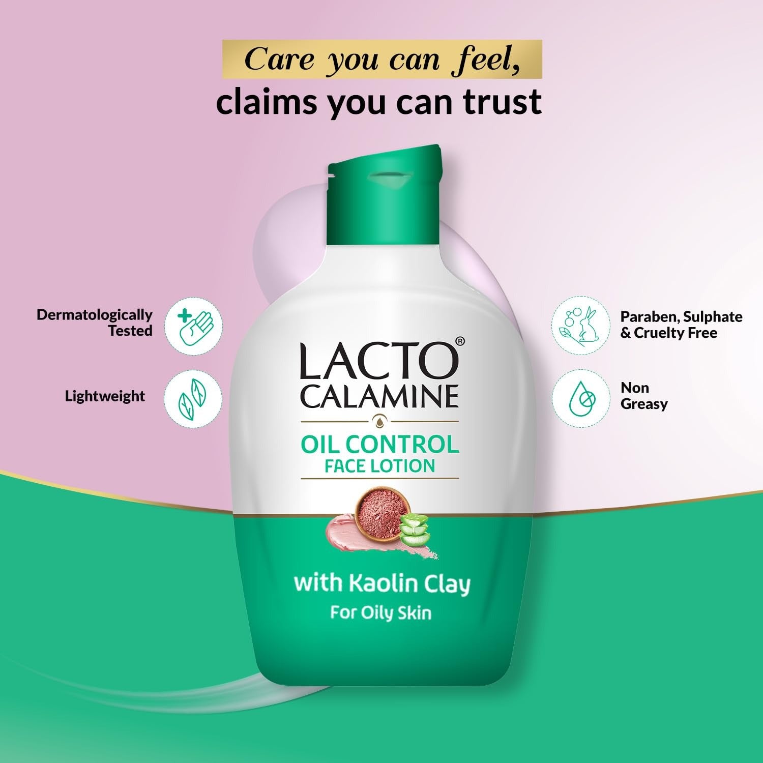 Lacto Calamine Face Lotion | 120ml | Daily Moisturizer For Face - Combination To Normal Skin | Kaolin Clay & Aloe Vera | Abosrbs Excess Oil | Fights Pimples