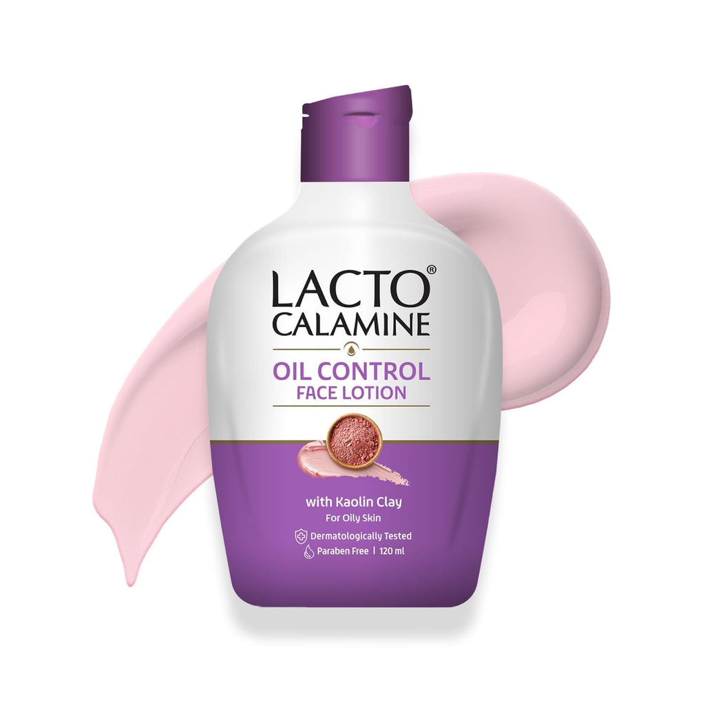 Lacto Calamine Face Lotion | 120ml | Daily Moisturizer For Face - Oily Skin | Kaolin Clay, Glycerine & Zinc Oxide | Abosrbs Excess Oil | Fights Pimples