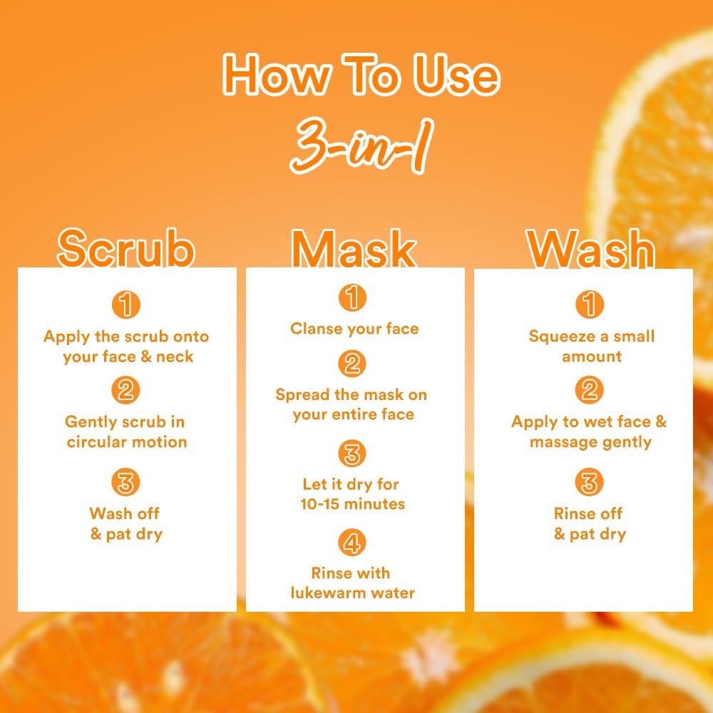 Lacto Calamine 3-in-1 Vitamin C Face Scrub-Mask-Wash for Skin Brightening Effect | 100ml x 1 | Multi-action Vitamin C Face Wash, Face Scrub, Face Mask