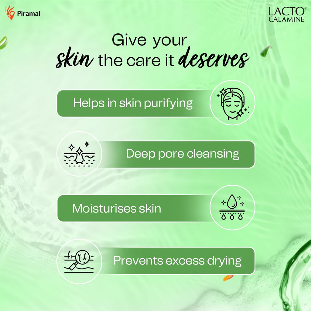 Lacto Calamine Neem Face Wash With Aloe Vera & Turmeric | 150ml | Niacinamide & Salicylic Acid Face Wash | Facewash Reduces Pimples, Purifies Skin & Oil Control