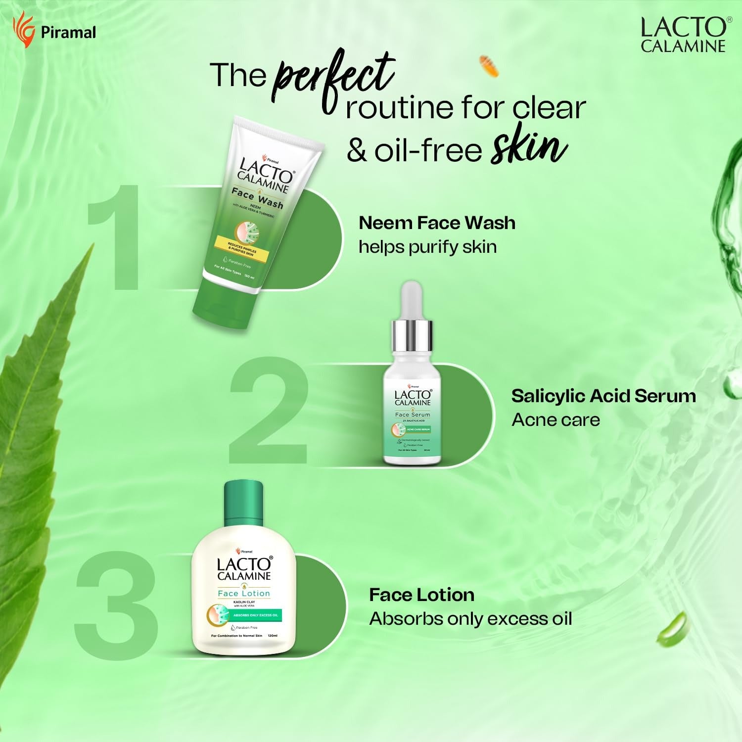 Lacto Calamine Neem Face Wash With Aloe Vera & Turmeric | 150ml | Niacinamide & Salicylic Acid Face Wash | Facewash Reduces Pimples, Purifies Skin & Oil Control