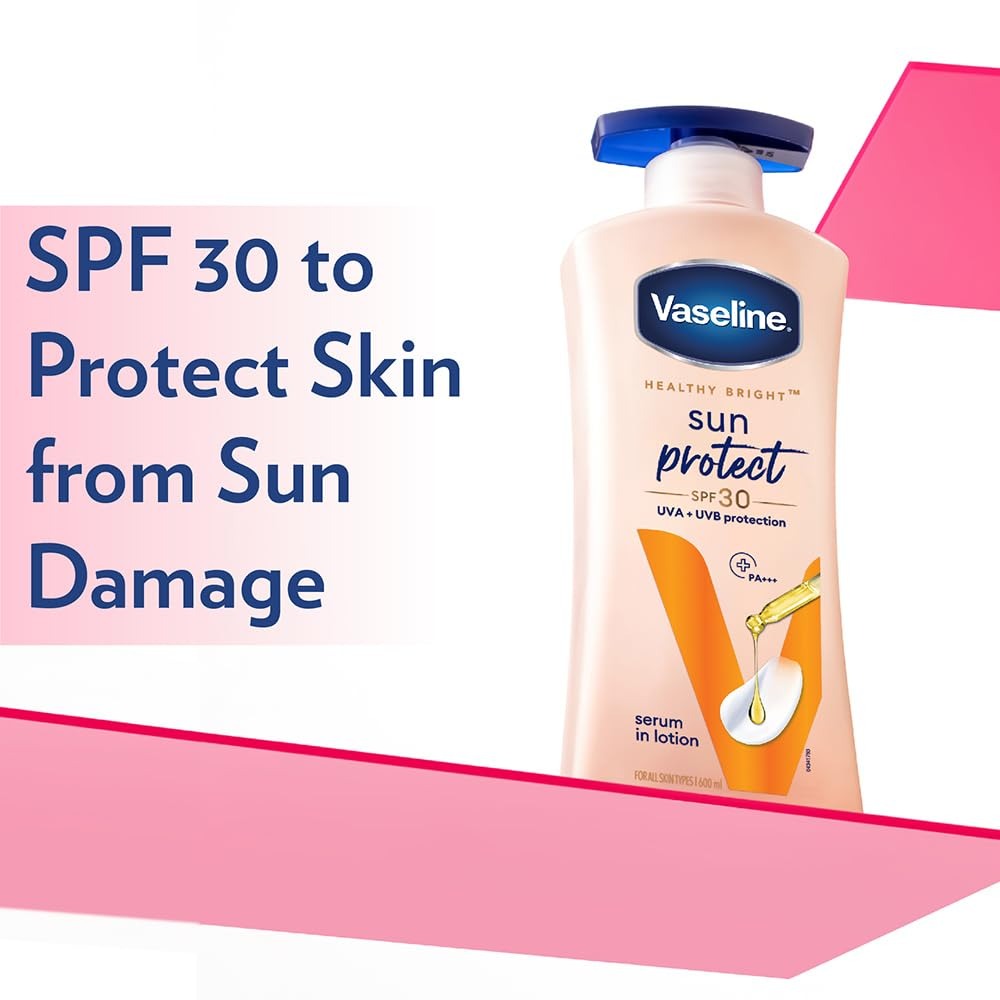 Vaseline Sun Protect SPF 30 Body Lotion, Reduces Tan Lines in 7 Days, UVA + UVB PA+++ Sun Protection, 600ml