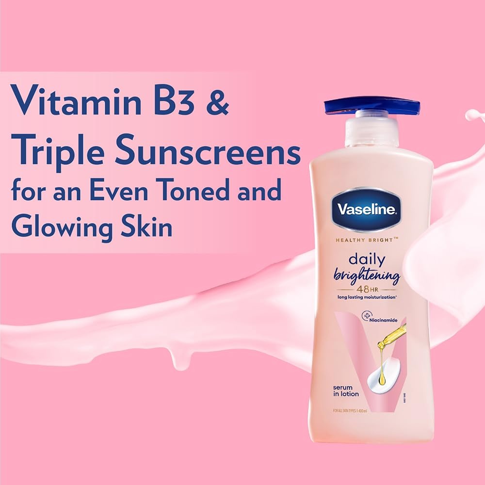 Vaseline Daily Brightening Body Lotion For Healthy & Glowing Skin with Niacinamide 400ml
