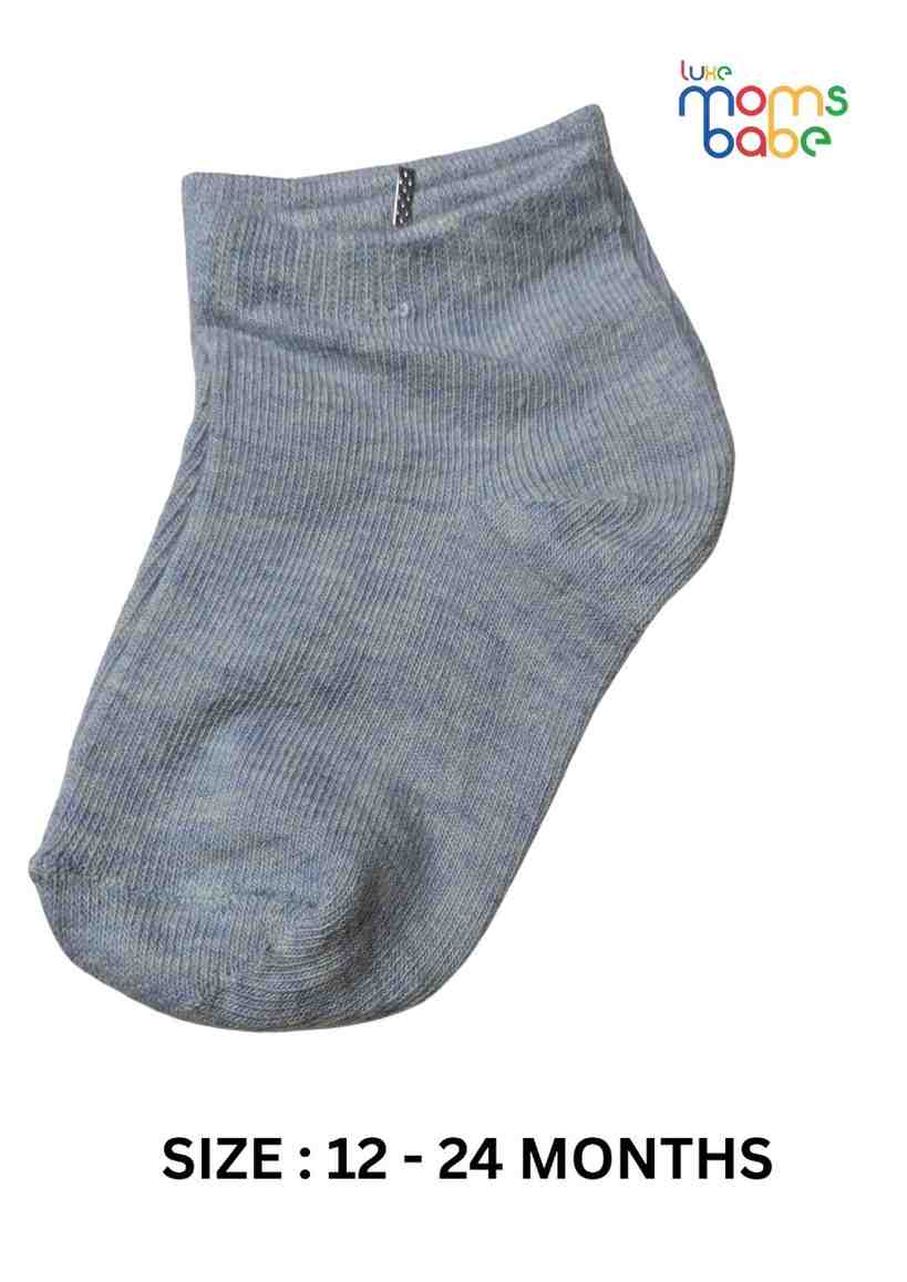 Baby Socks  - Pack of 2  for Baby boys ( 12-24 Months )-White&Light blue,cotton baby socks, kids socks pack of 2, soft toddler socks, anti slip baby socks