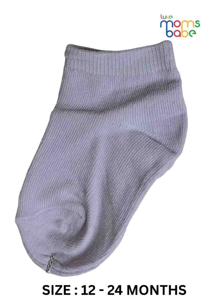 Baby Socks  - Pack of 2  for Baby boys ( 12-24 Months )-white and light purple.kids socks pack of 2, soft baby socks, stretchable toddler socks