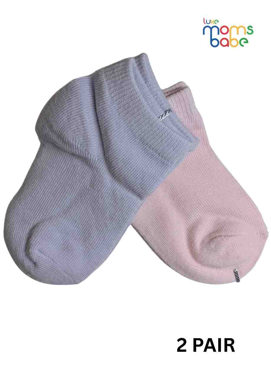 Baby Socks  - Pack of 2  for Baby boys (12-24 Months ),light purple and pink.baby socks, purple pink baby socks, soft infant socks, stretchable toddler socks