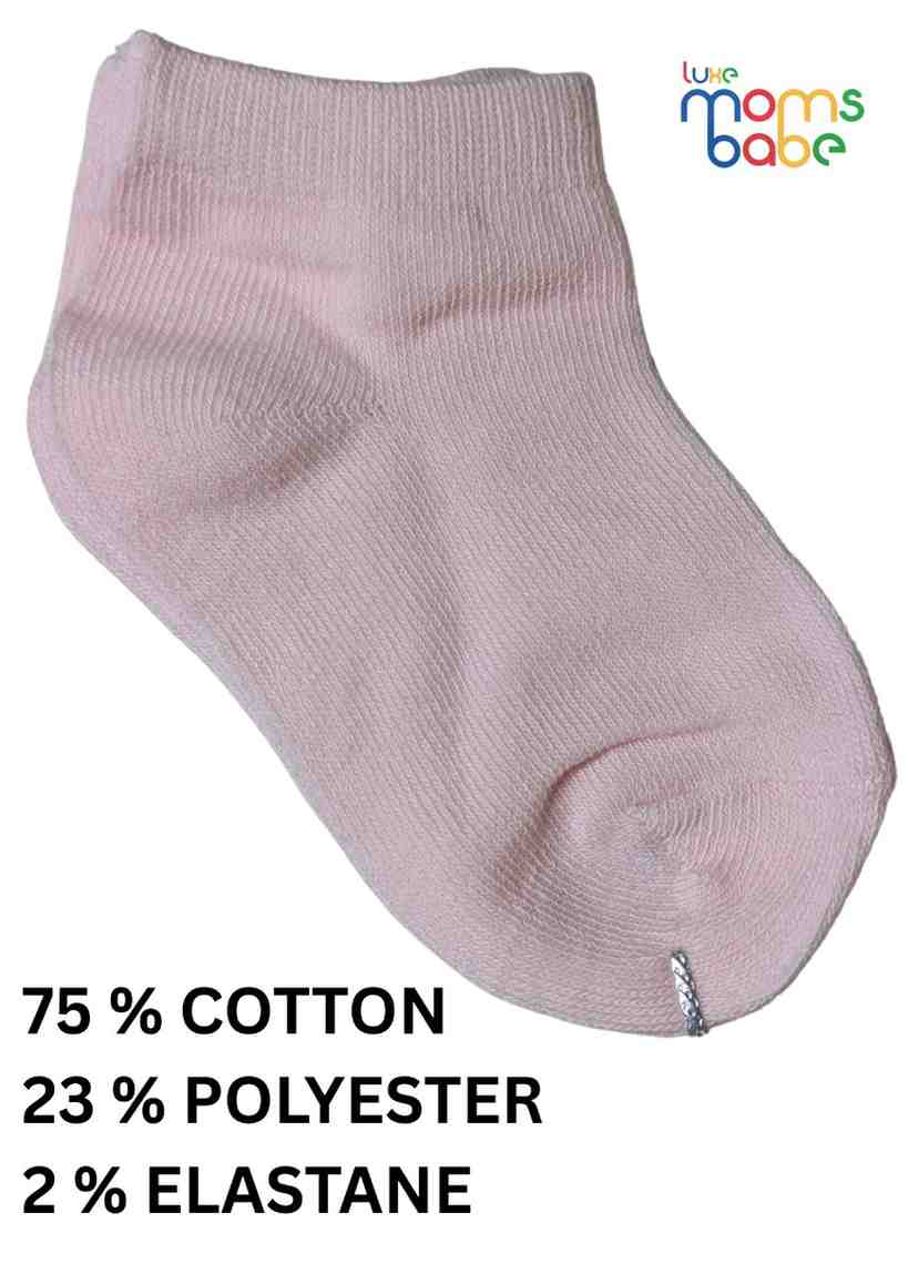 Baby Socks  - Pack of 2  for Baby boys ( 12-24 Months )-Pink&white,cotton baby socks, kids socks pack of 2, soft infant socks, stretchable toddler socks