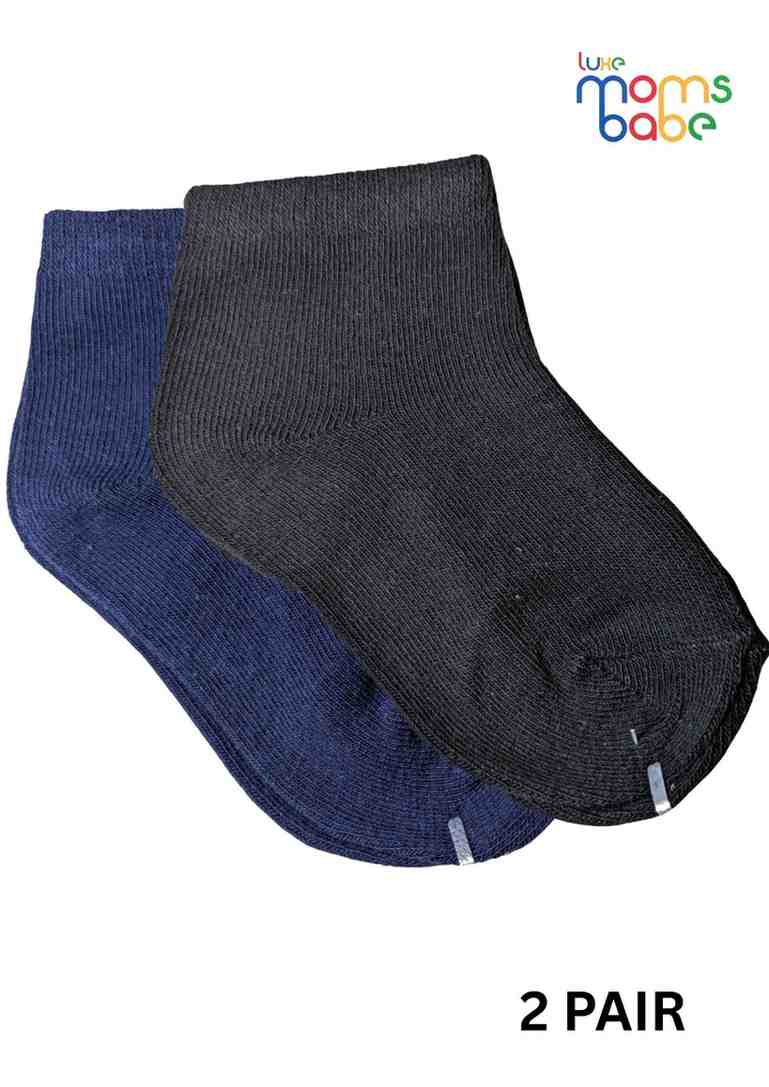 Baby Socks  - Pack of 2  for Baby boys ( 12-24 Months ), -Black&White,cotton baby socks, kids socks pack of 2, soft toddler socks, infant socks boys