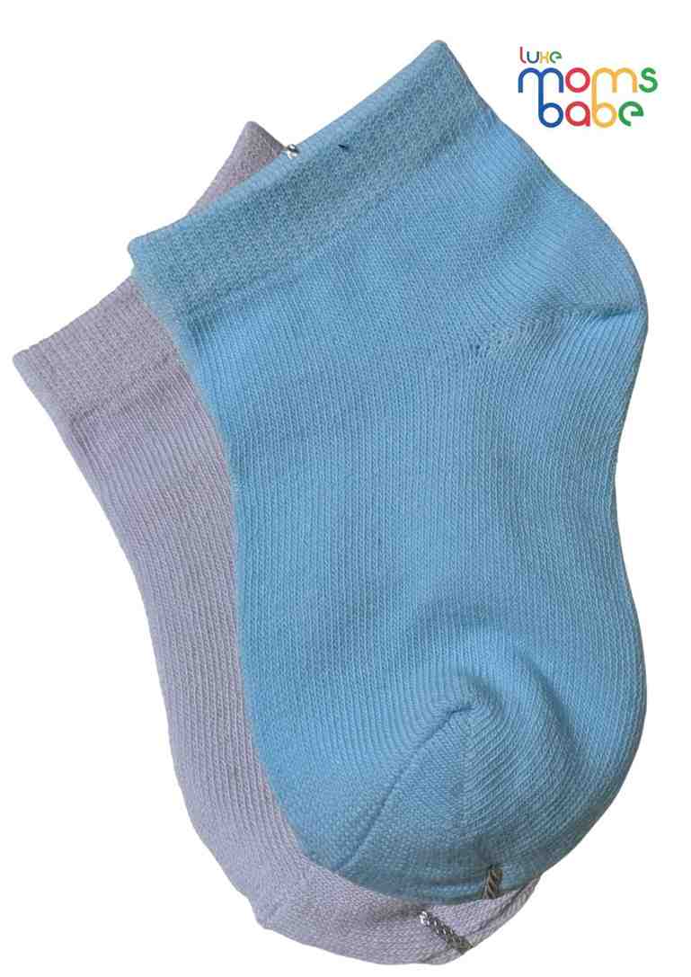 Baby Socks  - Pack of 2  for Baby boys ( 12-24 Months )-Blue and Purple,cotton baby socks, blue purple baby socks, soft infant socks, stretchable baby socks