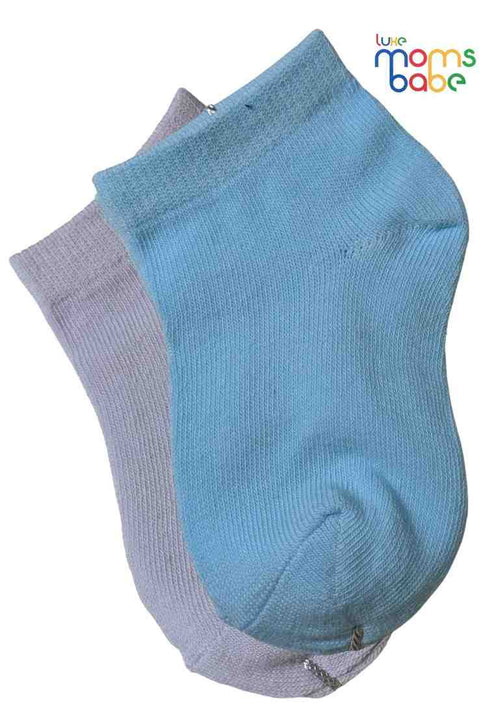 Baby Socks  - Pack of 2  for Baby boys ( 12-24 Months )-Blue and Purple,cotton baby socks, blue purple baby socks, soft infant socks, stretchable baby socks