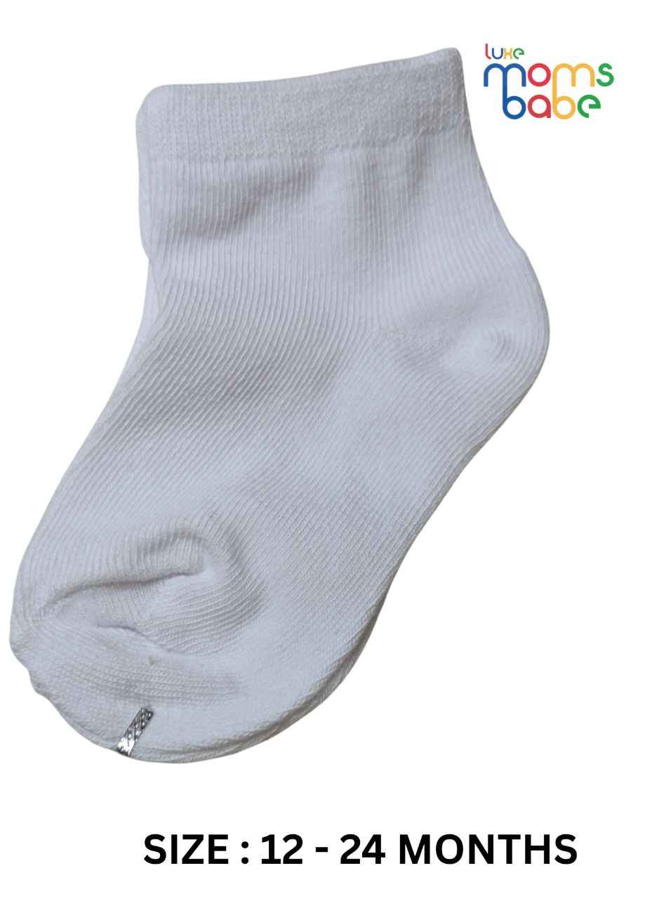 Baby Socks  - Pack of 2  for Baby boys ( 12-24 Months )-white and grey,cotton baby socks, kids socks pack of 2, soft toddler socks, infant socks boys
