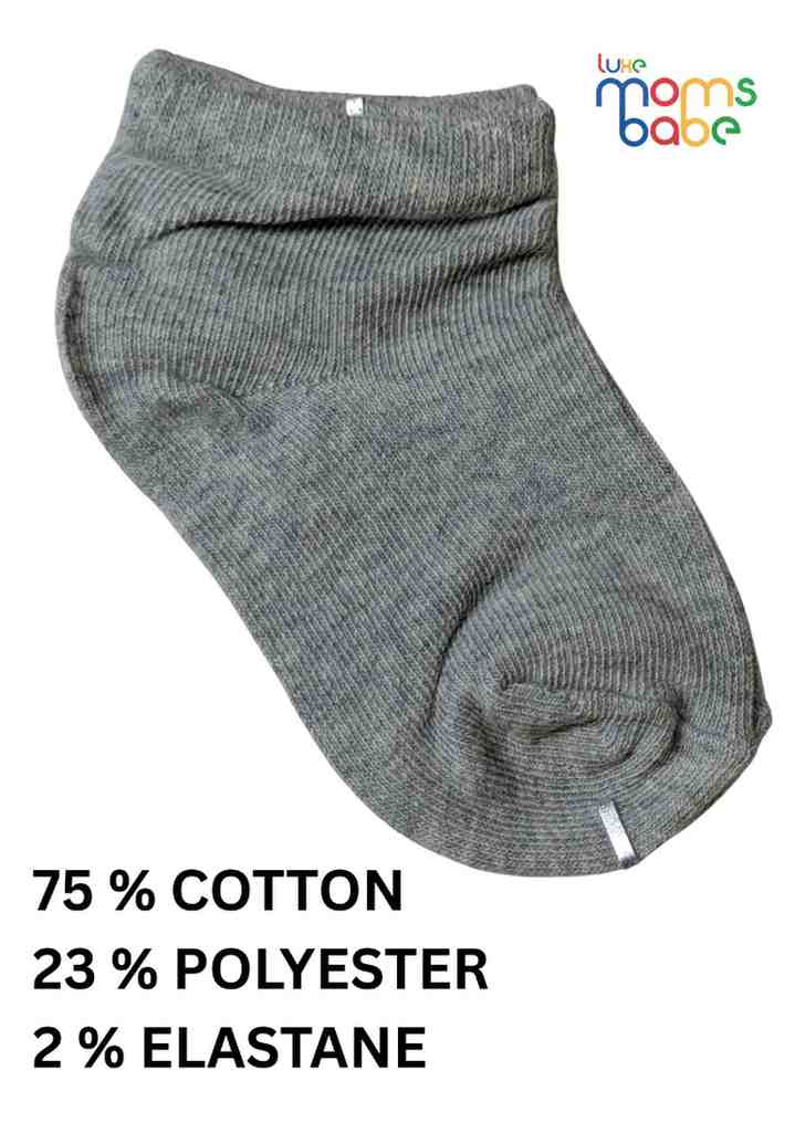 Baby Socks  - Pack of 2  for Baby boys ( 12-24 Months )-white and grey,cotton baby socks, kids socks pack of 2, soft toddler socks, infant socks boys