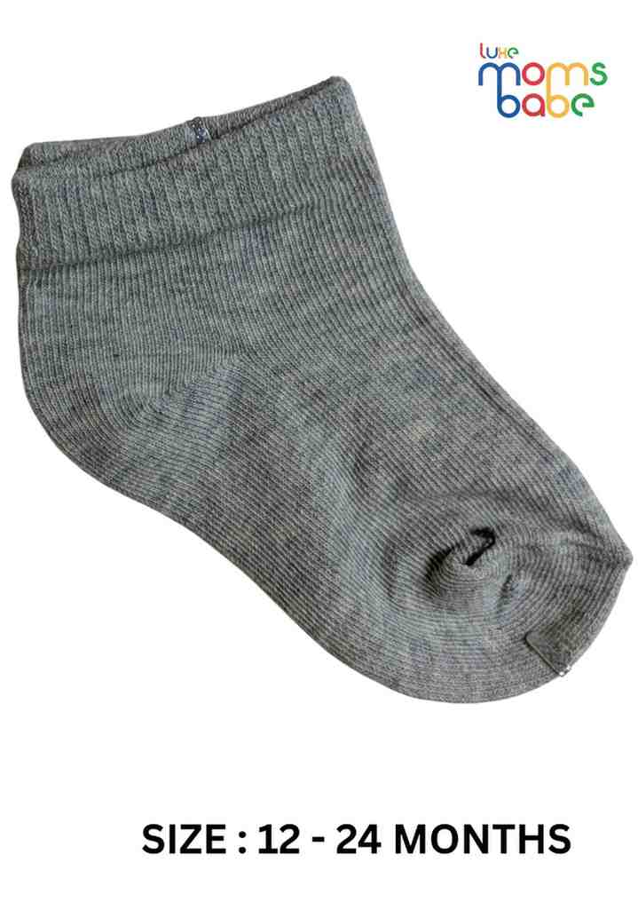Baby Socks  - Pack of 2  for Baby boys ( 12-24 Months )- Grey and dark Blue,cotton baby socks, kids socks pack of 2, soft toddler socks, stretchable infant sock