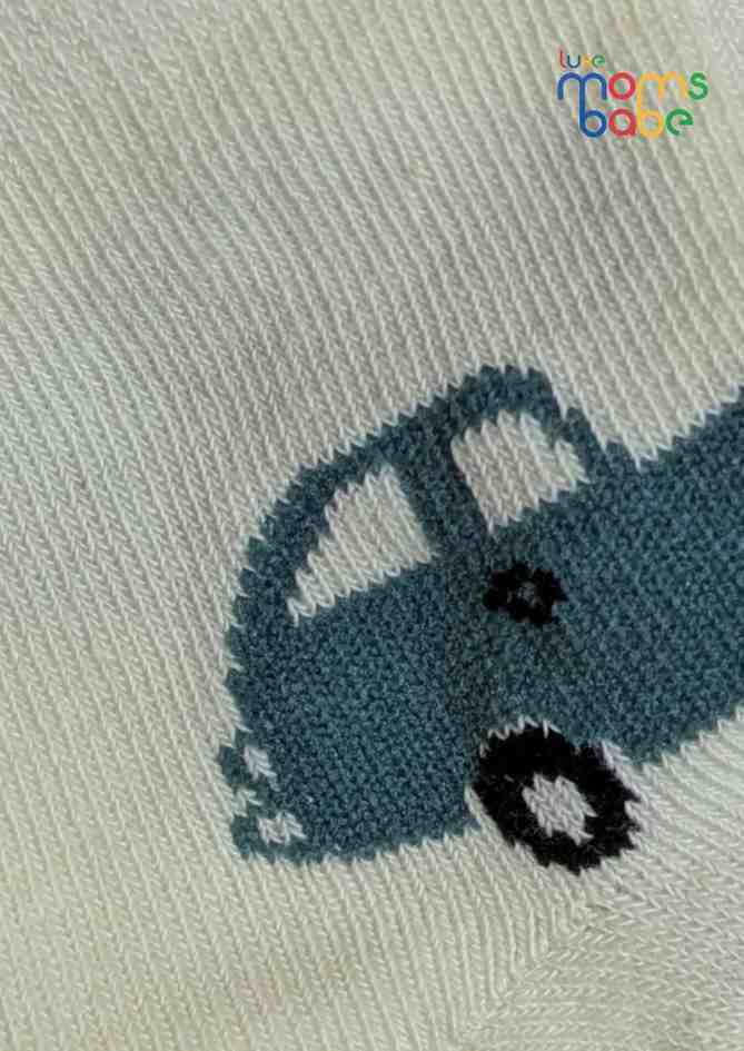 Baby Socks  - Pack of 2  for Baby boys ( 12-24 Months )-Blue&Cream,cotton baby socks, kids socks pack of 2, soft toddler socks, infant socks boys
