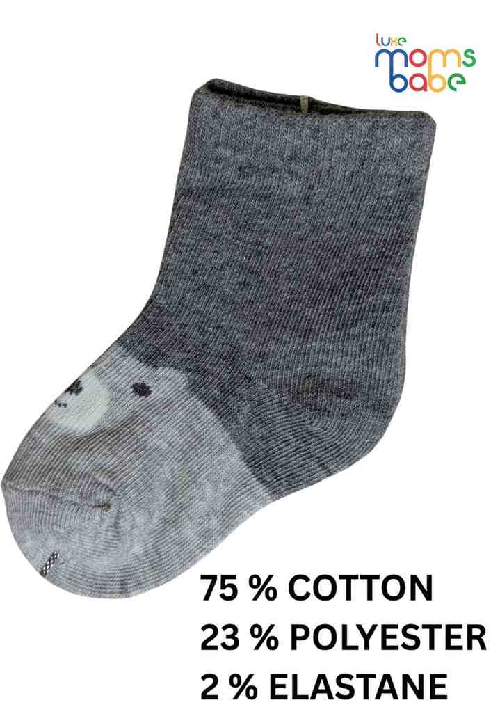 Baby Socks  - Pack of 2  for Baby boys ( 12-24 Months )-Red&Grey,cotton baby socks, kids socks pack of 2, soft toddler socks, stretchable infant socks