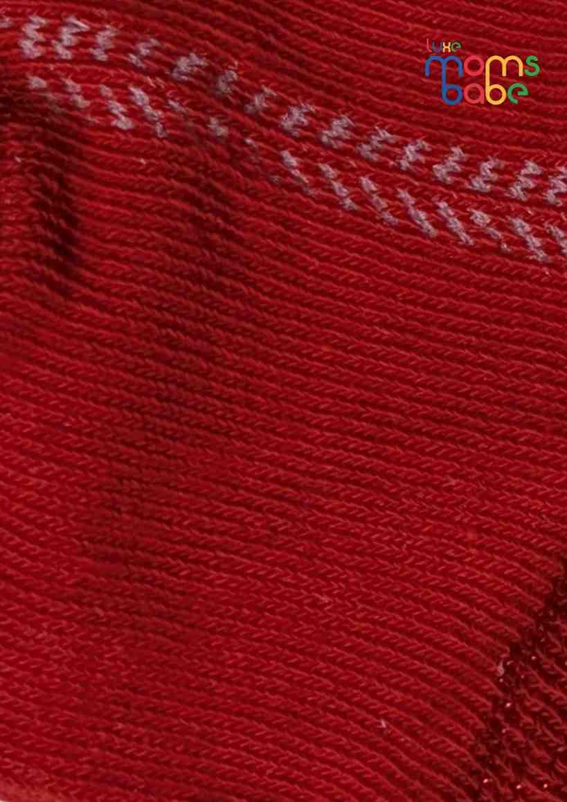 Baby Socks  - Pack of 2  for Baby boys ( 12-24 Months )-Red&Grey,cotton baby socks, kids socks pack of 2, soft toddler socks, stretchable infant socks