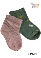 Baby Socks  - Pack of 2  for Baby boys ( 12-24 Months )-Pink&Green,cotton baby socks, kids socks pack of 2, soft toddler socks, stretchable infant socks