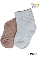 Baby Socks  - Pack of 2  for Baby boys ( 12-24 Months )-pink and white,cotton baby socks, kids socks pack of 2, soft toddler socks, stretchable infant socks