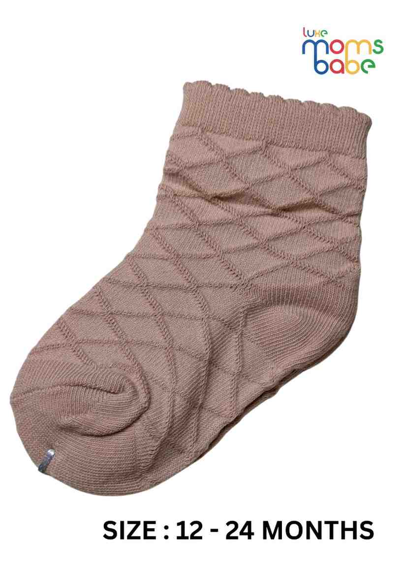 Baby Socks  - Pack of 2  for Baby boys ( 12-24 Months )-pink and white,cotton baby socks, kids socks pack of 2, soft toddler socks, stretchable infant socks